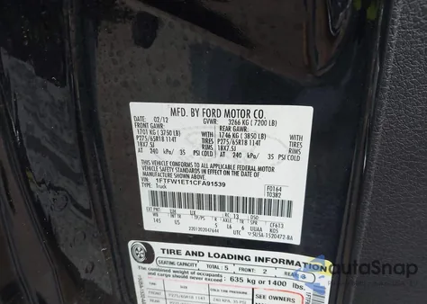 2012 Ford F-150 Xlt z USA, uszkodzony, nr VIN 1FTFW1ET1CFA91539